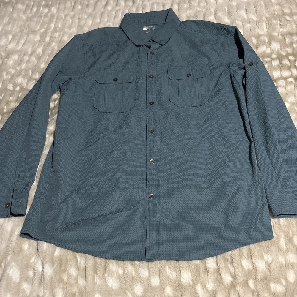 Alpine Design Shirt Mens Large Long Sleeve Pockets Collar Casual Regular Fit